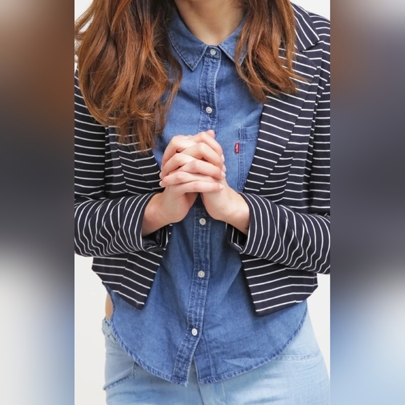 Only | Striped Navy & White Blazer, Size S - Picture 4 of 12